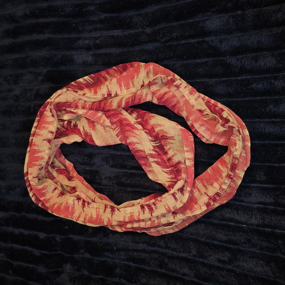 Pink And White Infinity Scarf